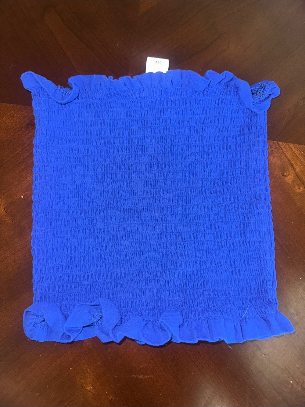 H&M Royal Blue Smocked Tube Top with Ruffle Trim